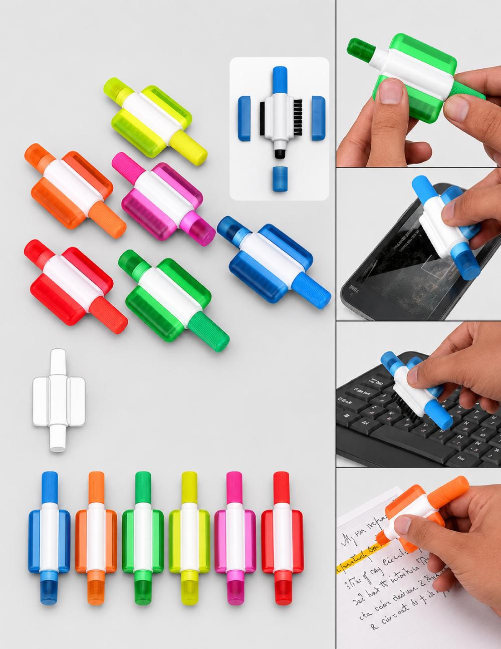 3 in 1 Gel Highlighter With Keyboard Brush and Screen Cleaner