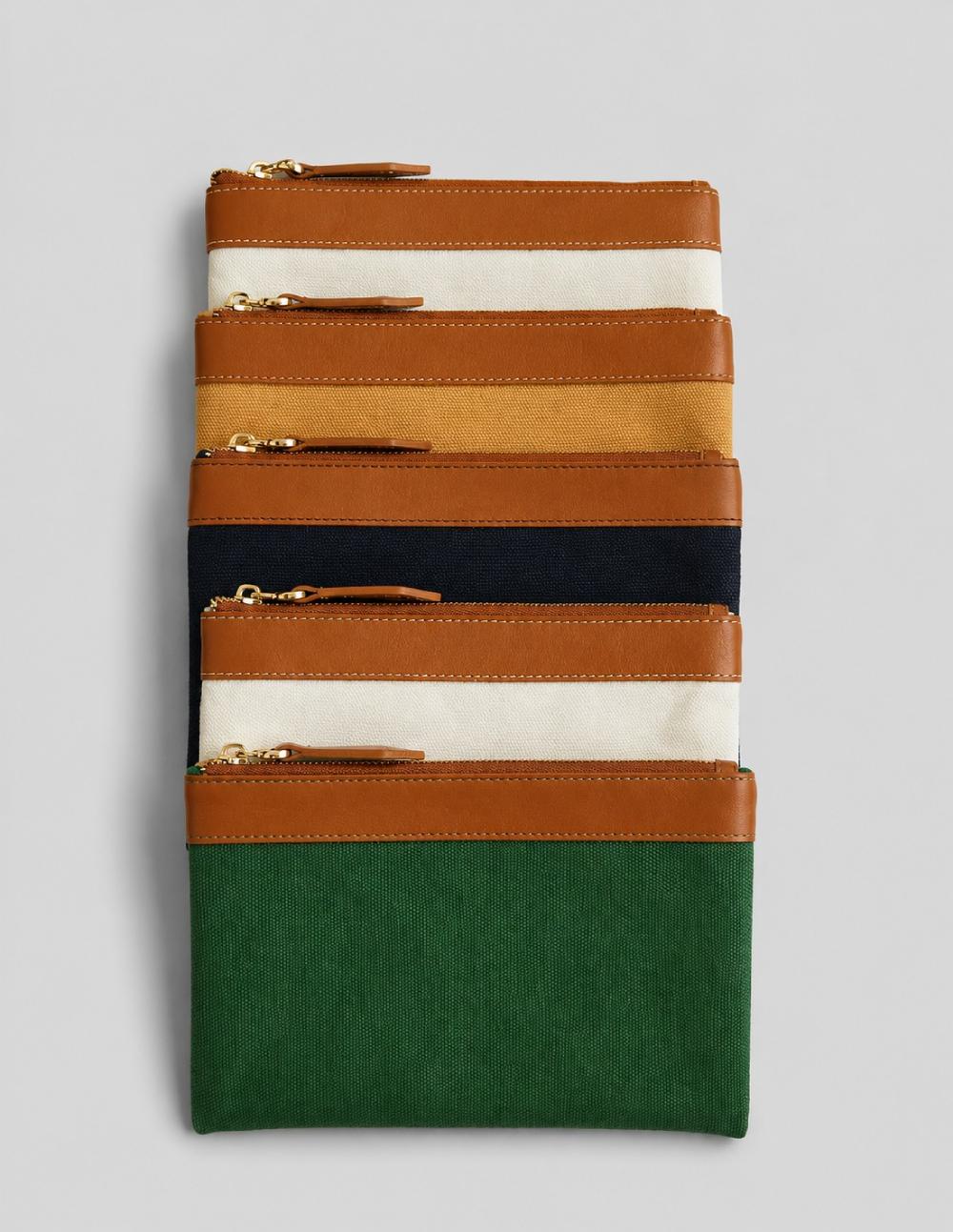 Leather Canvas Pouch